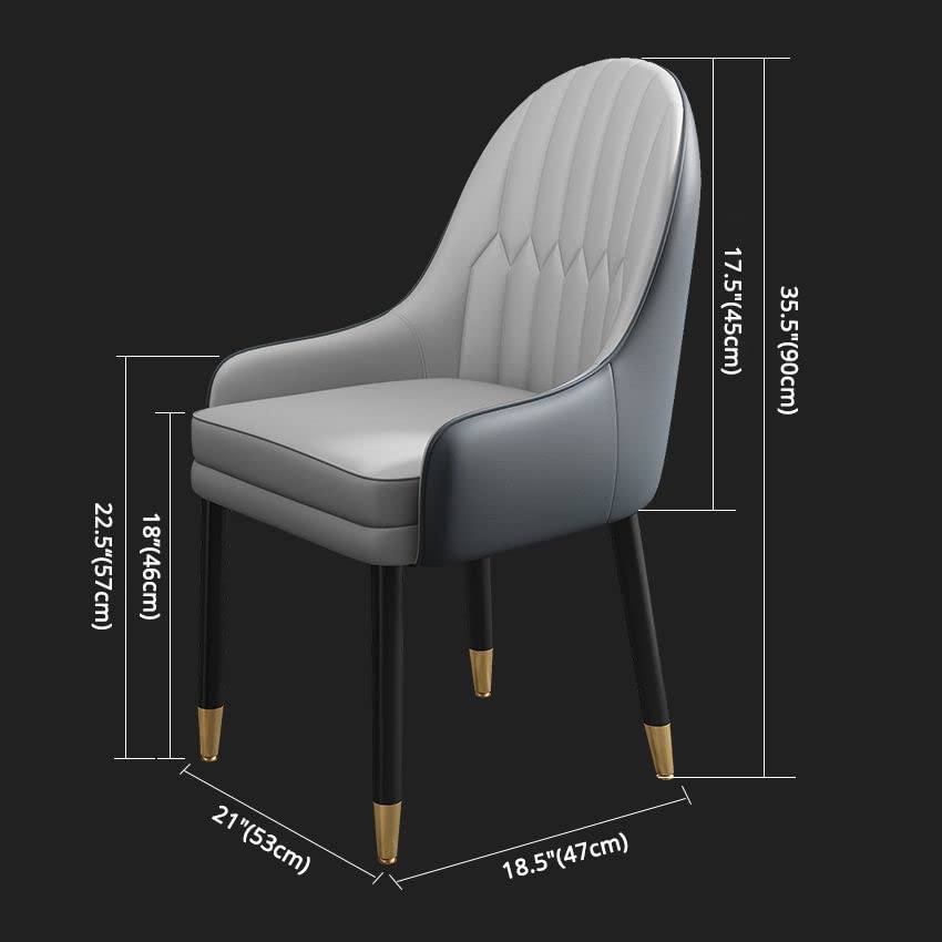 Light Gray Black Set of 2 Dining Chairs R682