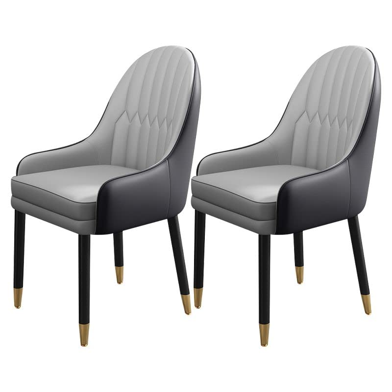 Light Gray Black Set of 2 Dining Chairs R682