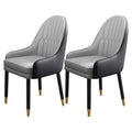 Light Gray Black Set of 2 Dining Chairs R682