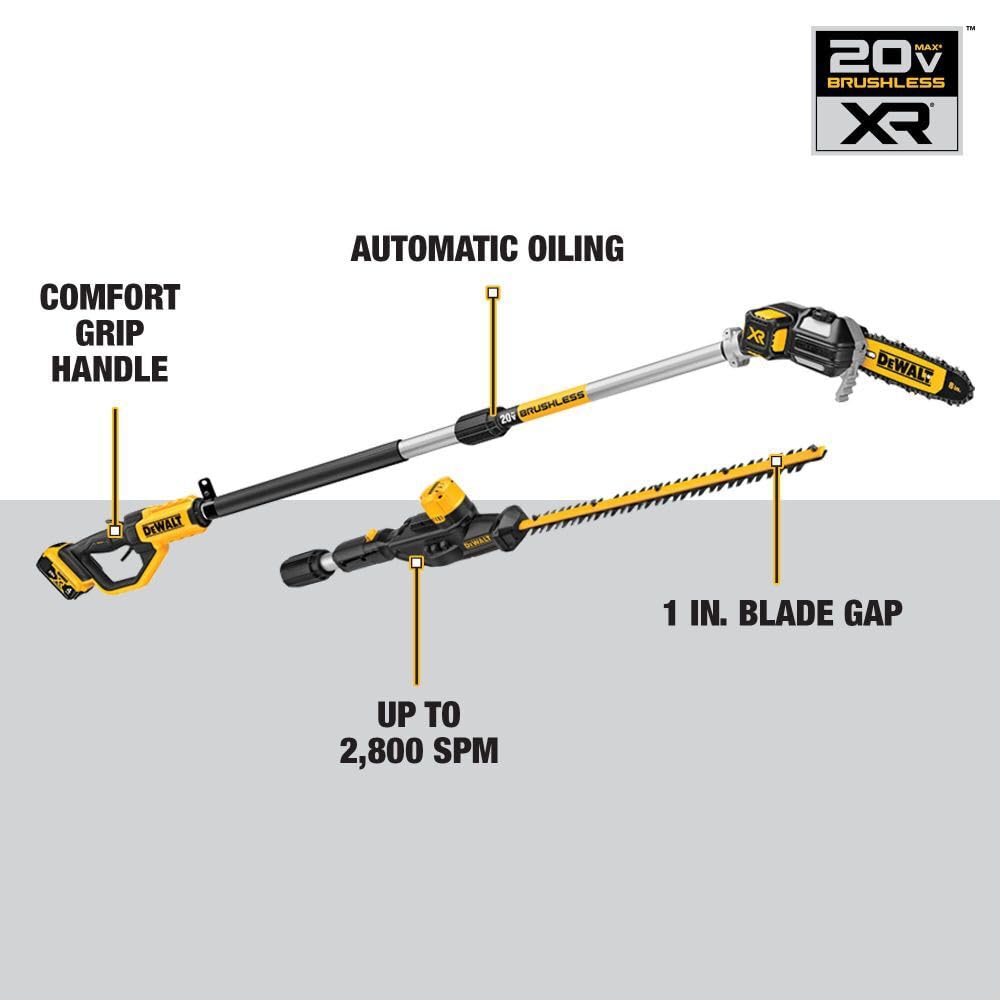 Cordless Pole Saw and Pole Hedge Trimmer Combo Kit K23515