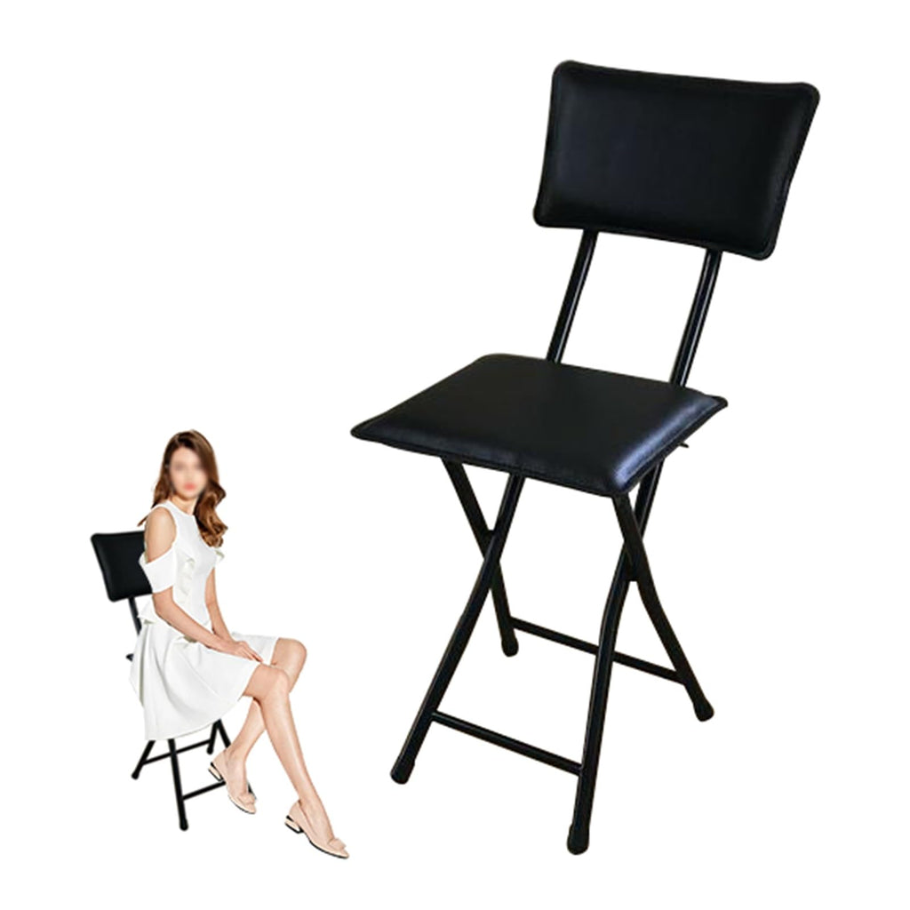 Square Foldable Counter Height Stool with Backrest P7244