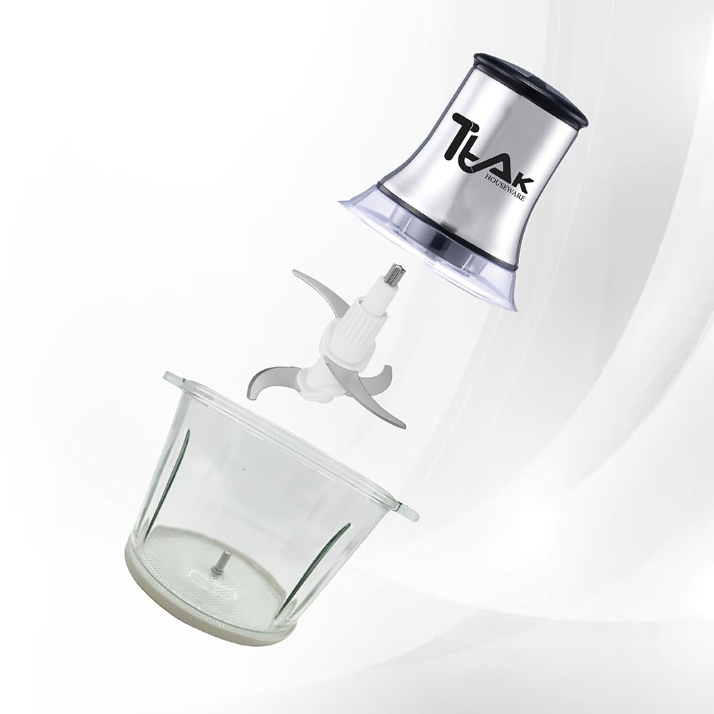 Electric Food Chopper with 3L Glass Bowl, 300W Motor, 4 Blades X6792