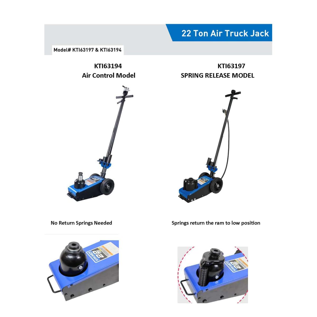 22 Ton Air Hydraulic Truck Jack 44,000 lbs K94226