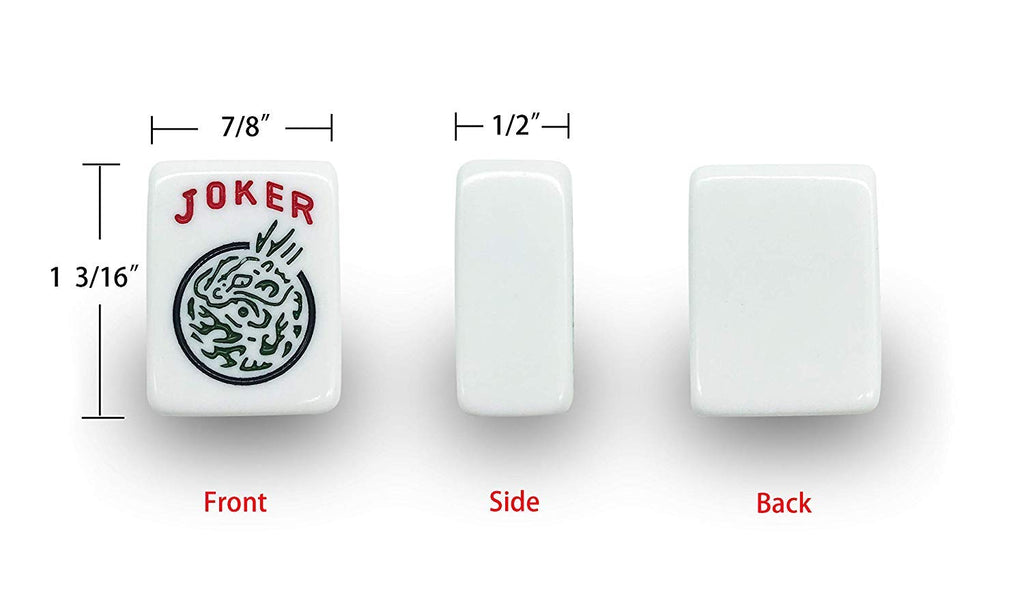 Black Soft Bag 166 White Engraved Tiles Mahjong Set A3981