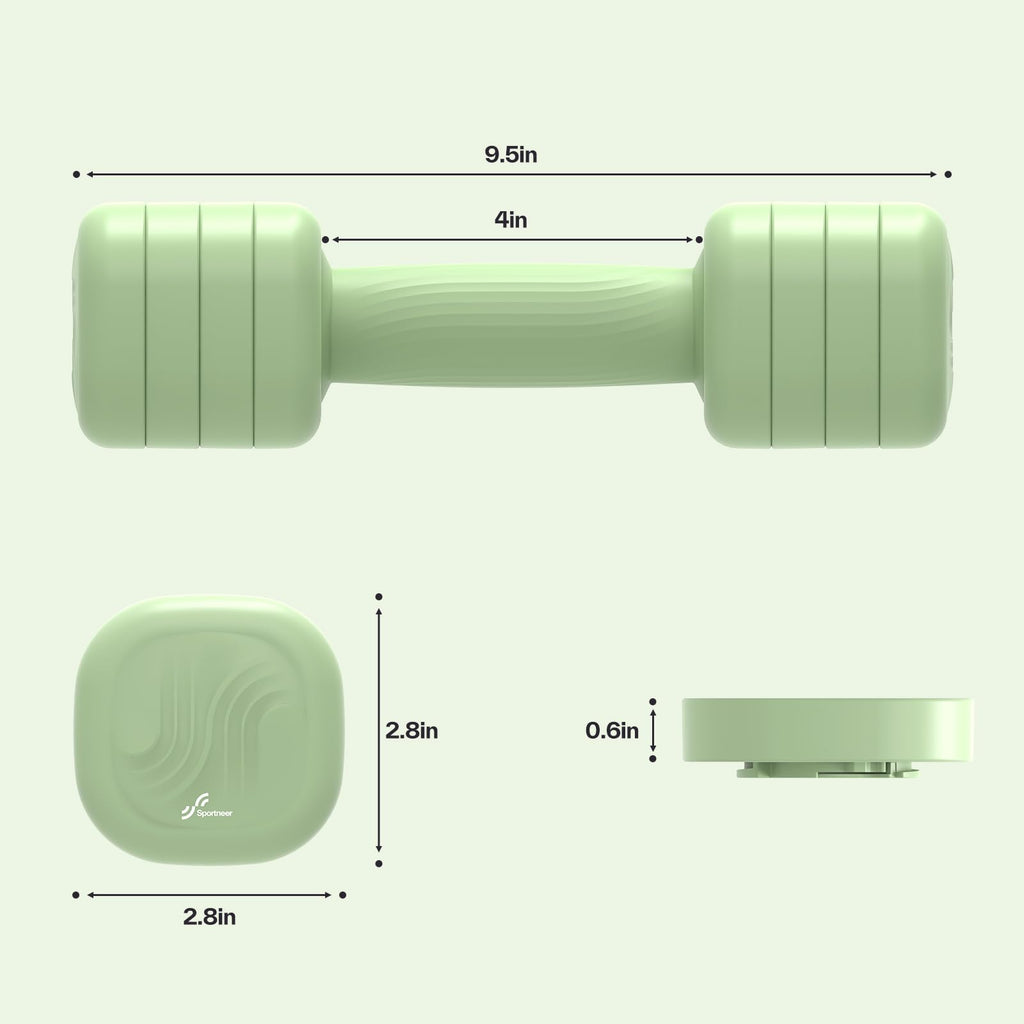 Adjustable Dumbbell Set of 2, 4 in 1 Free Weights with Soft Rubber Handle T13519