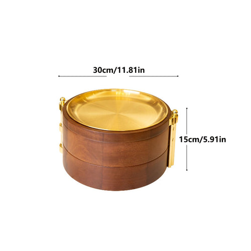 3 Layers Solid Wood Fruit Bowl D829342