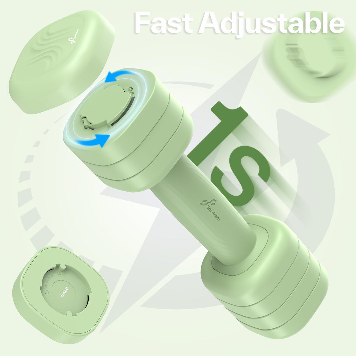 Adjustable Dumbbell Set of 2, 4 in 1 Free Weights with Soft Rubber Handle T13519