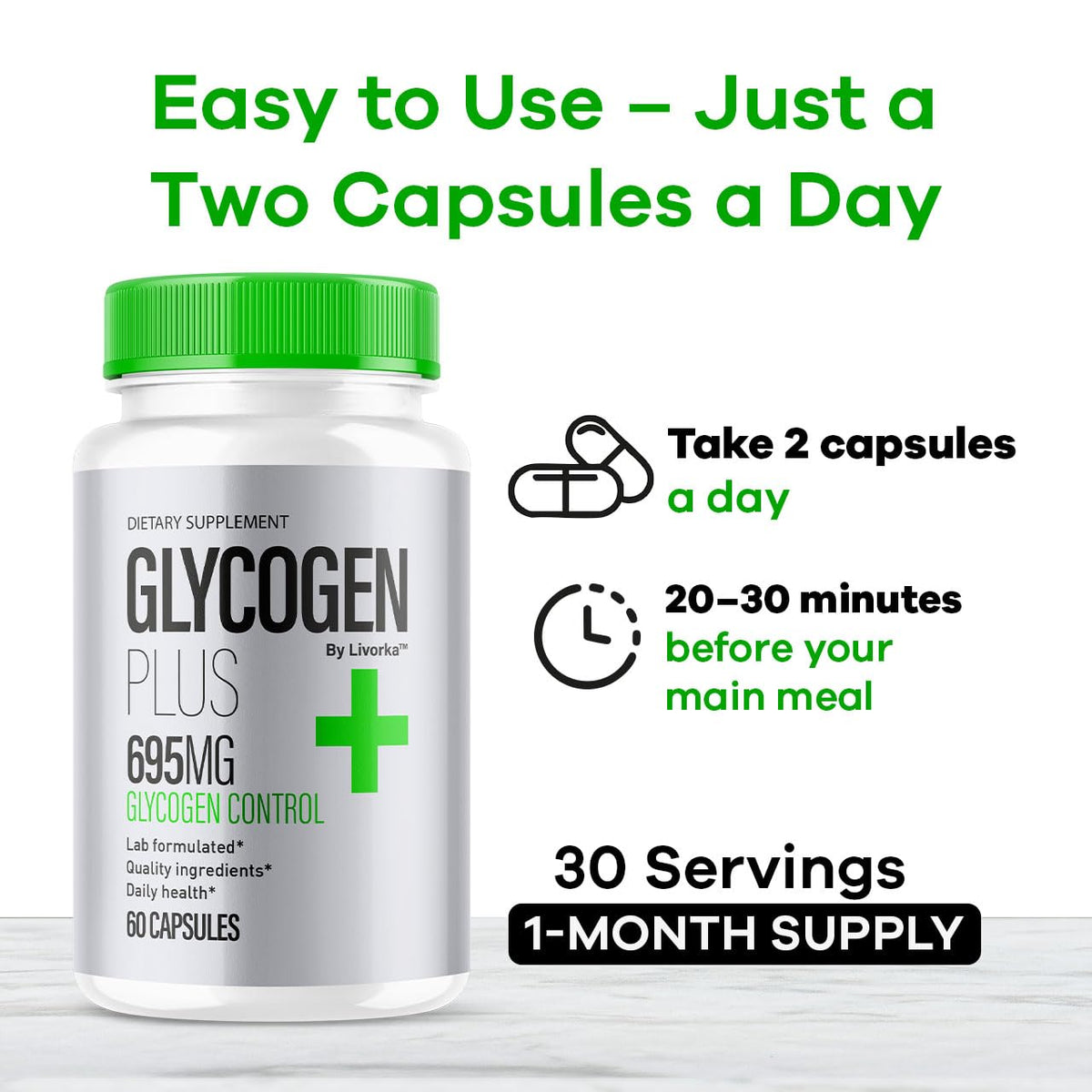 60 Capsules Glycogen Support Pills J87907