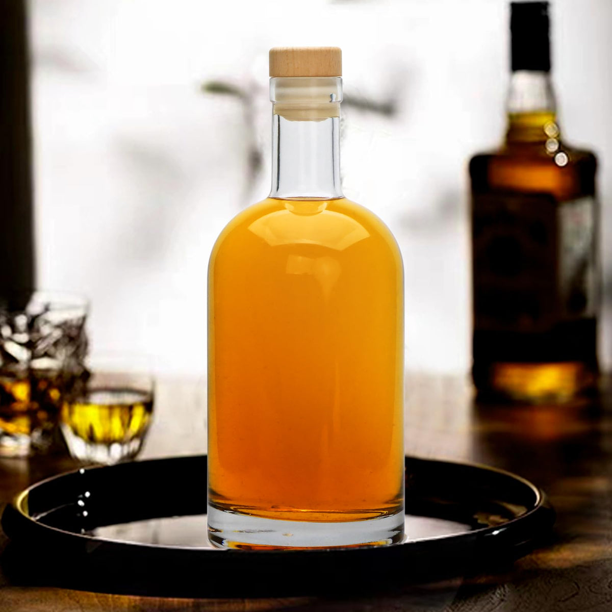Clear Glass Bottles with T-Top Cork U5793