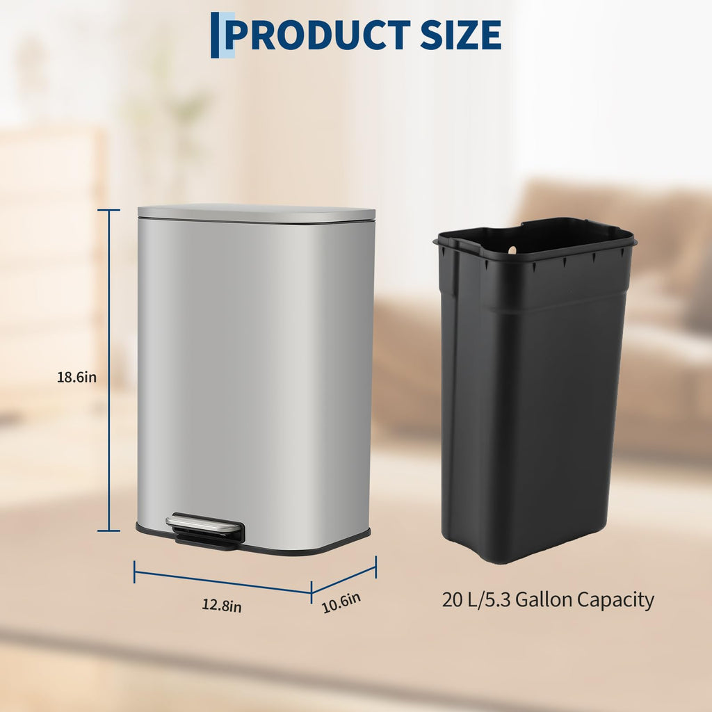 13.2 gal Stainless Steel Step Trash Can M441515