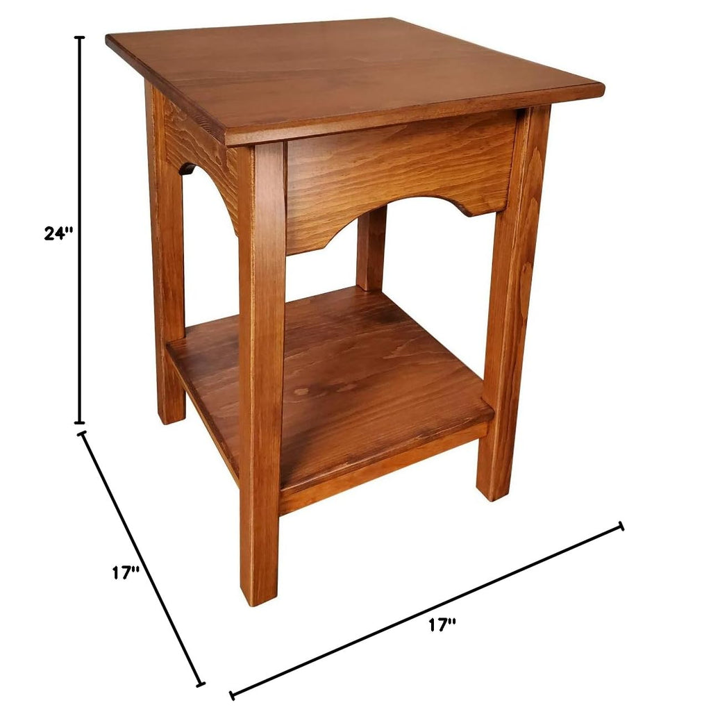 Wooden 2 Tier Square End Table P30124