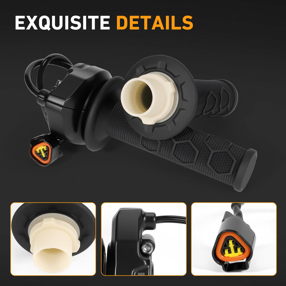 Electric Throttle Handle Assembly with Cable and Spare Right Handlebar Grip Q494