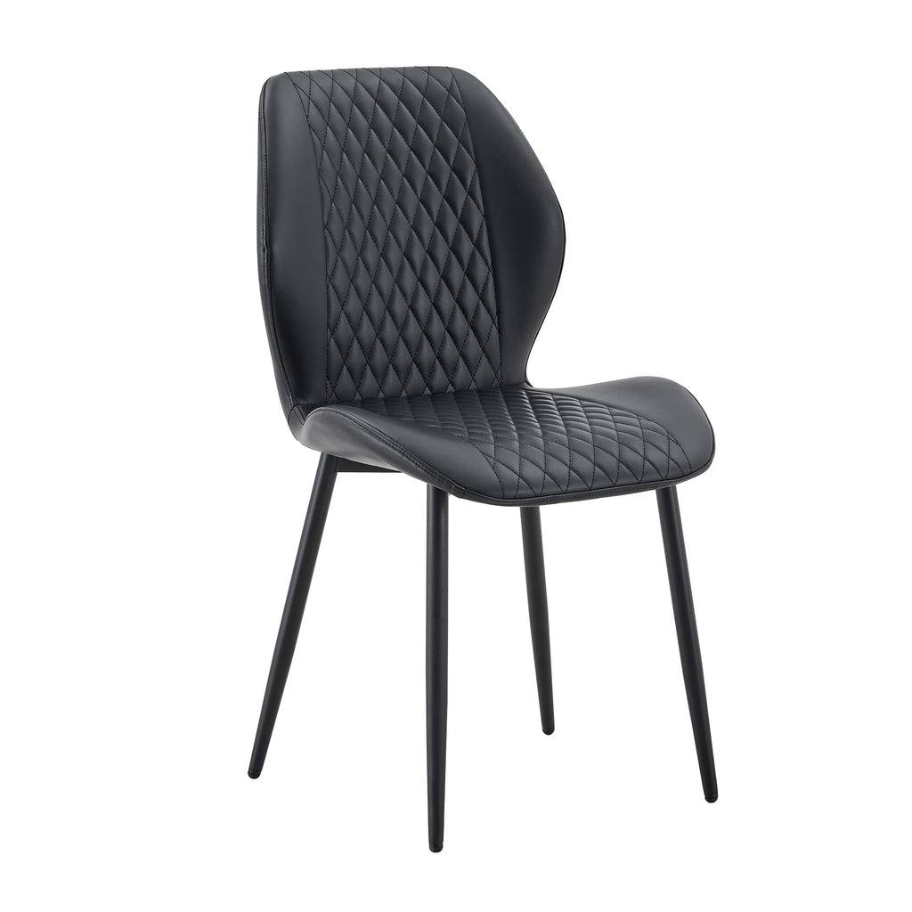 Set of 4 Black Upholstered Dining Chairs W351