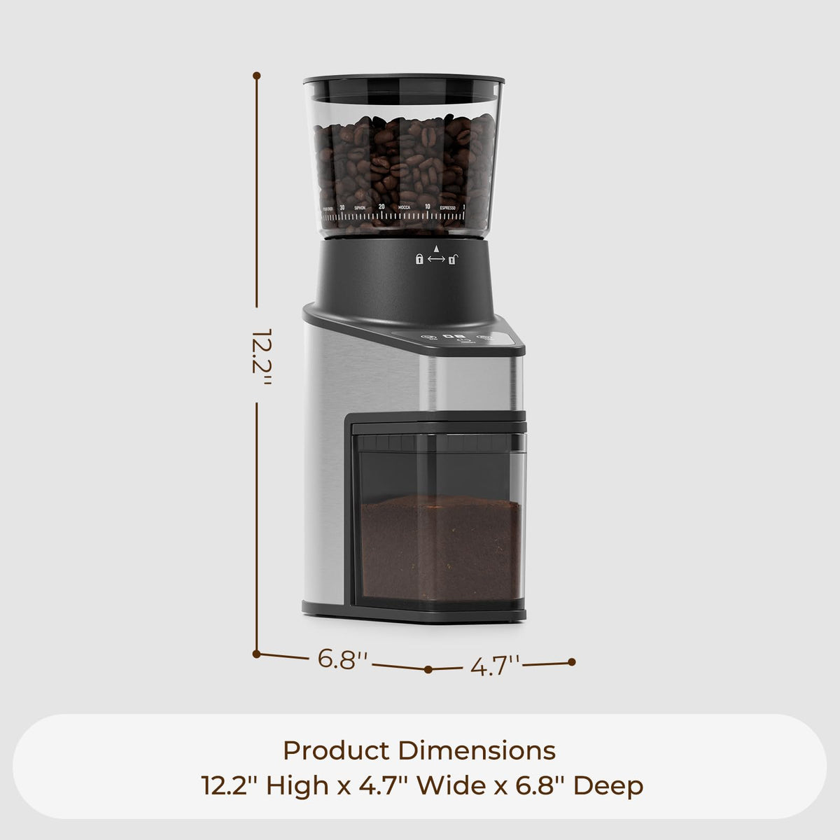 Conical Burr Coffee Grinder, 60 Settings, Black U2966