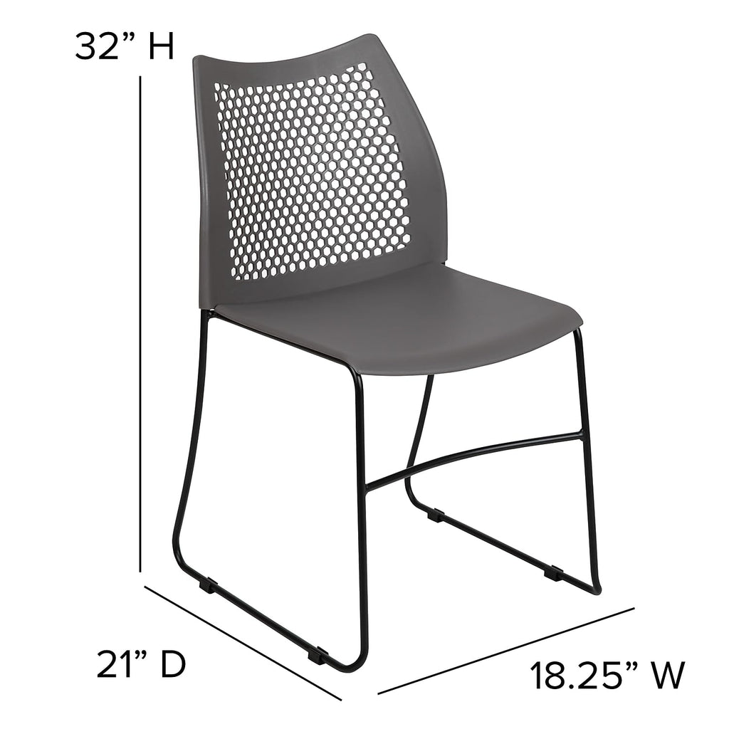 Gray Stack Chair with Air-Vent Back X68117