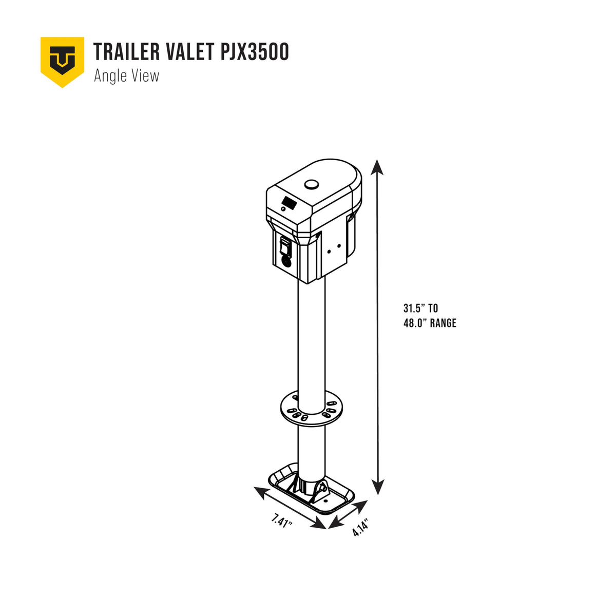 Electric Trailer Jack with Tongue Weight Scale, 3,500 LB Lift Capacity W35577