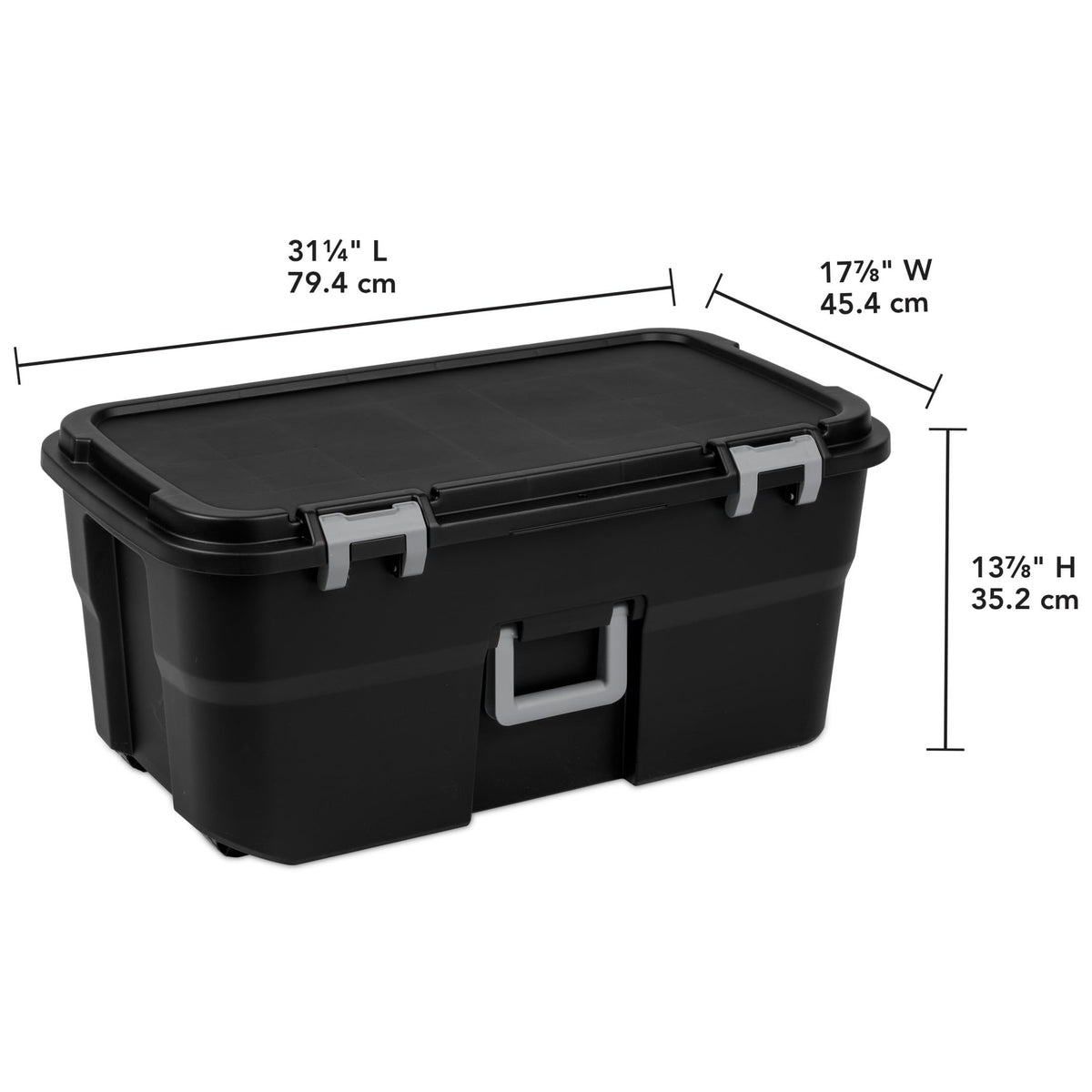22 Gallon Wheeled Lockable Plastic Storage Footlocker W633187
