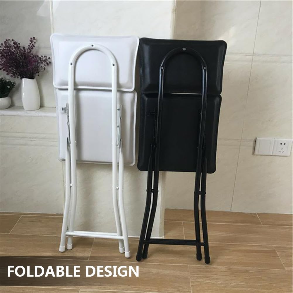 Square Foldable Counter Height Stool with Backrest P7244