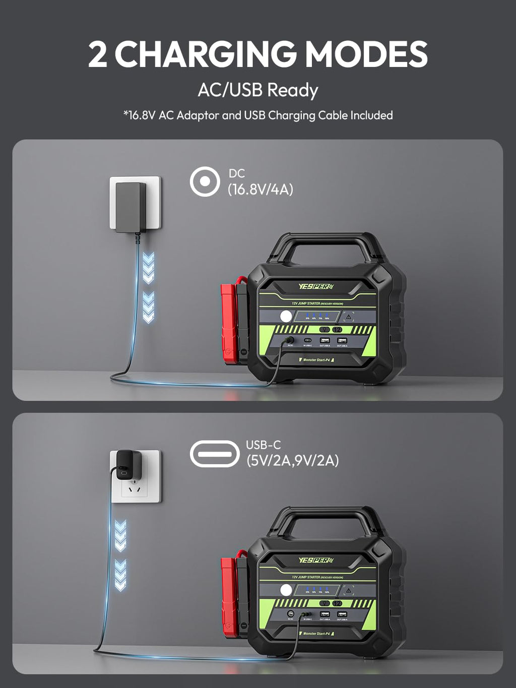78000mAh Heavy Duty Jump Starter 6000A B816