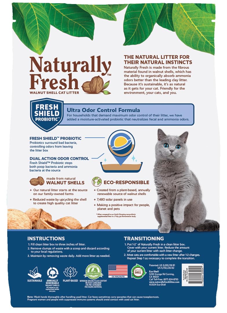 Walnut Shells Cat Litter, Multi-Cat, Unscented, 26 Lbs W488