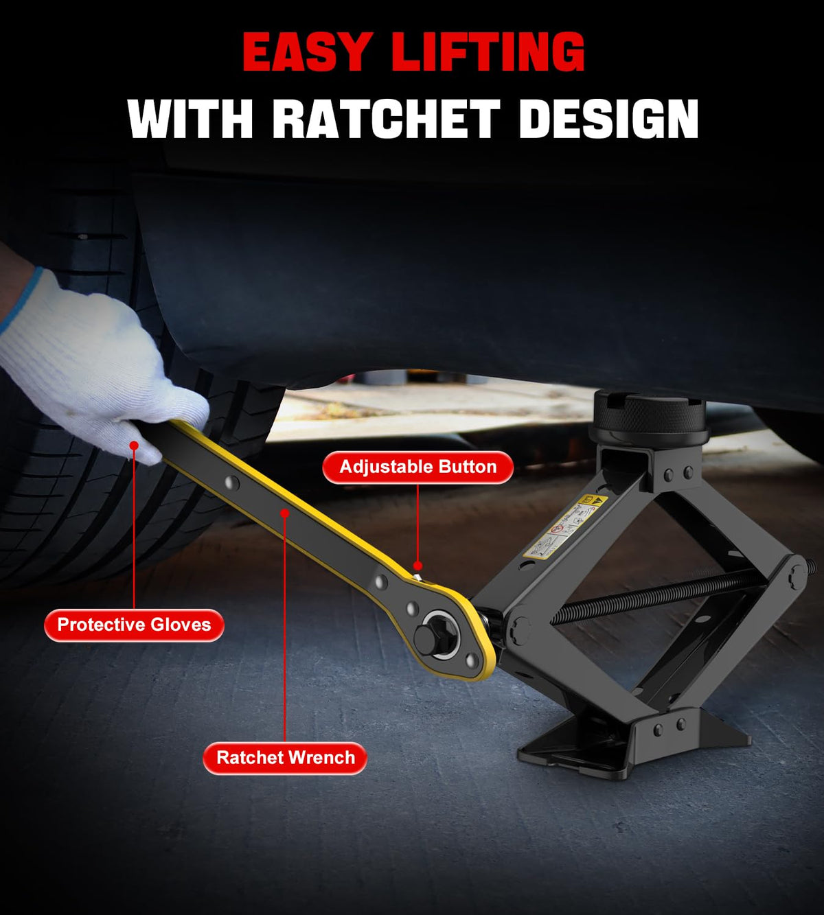2.5 Ton Black Scissor Lift Jack T9166