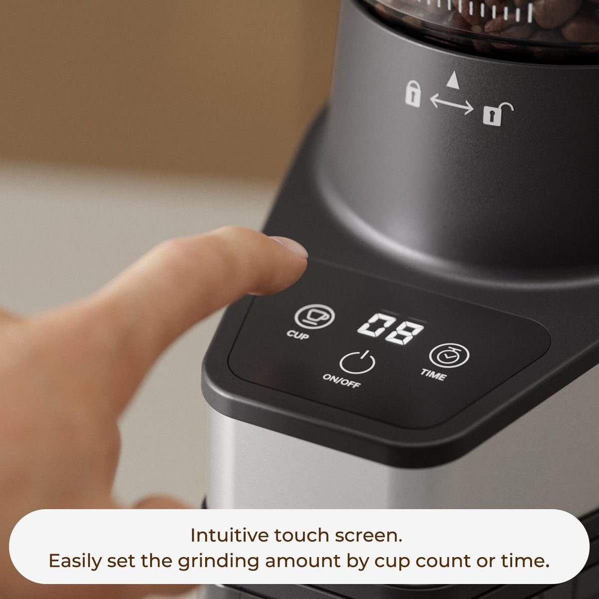 Conical Burr Coffee Grinder, 60 Settings, Black U2966