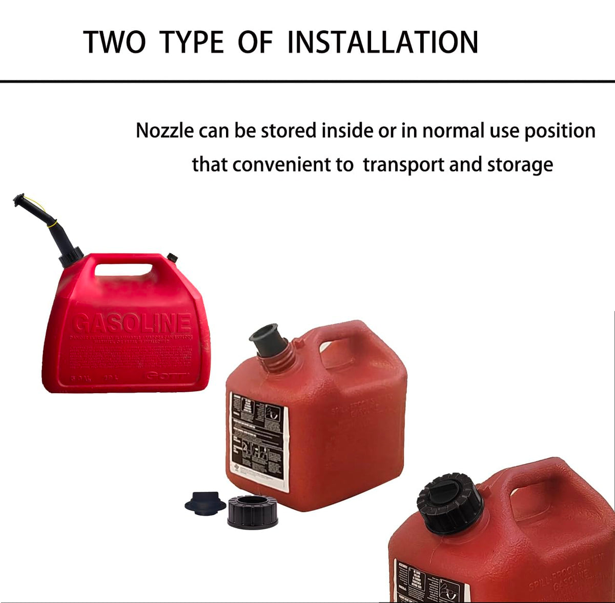 Gas Can Spout Replacement Kit with Gasket Vent Cap Pack of 3 M6103