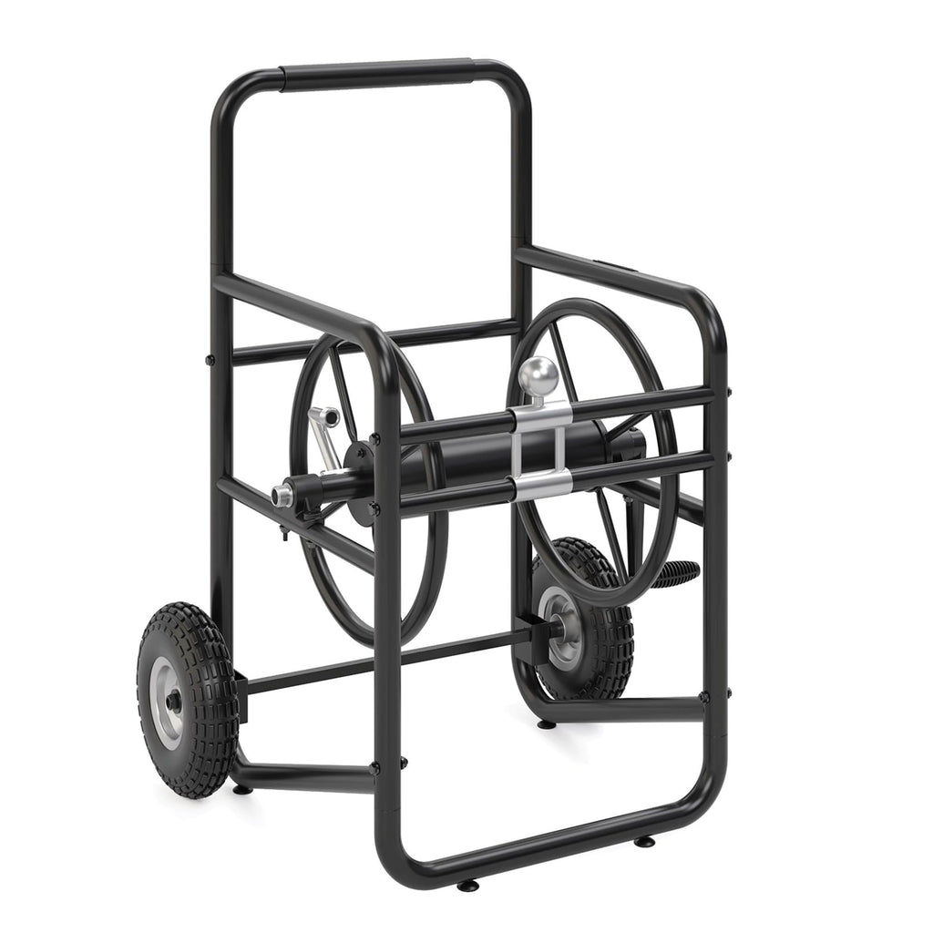 200' Steel Garden Hose Reel Cart with Flat-Free Rubber Tires Q745207