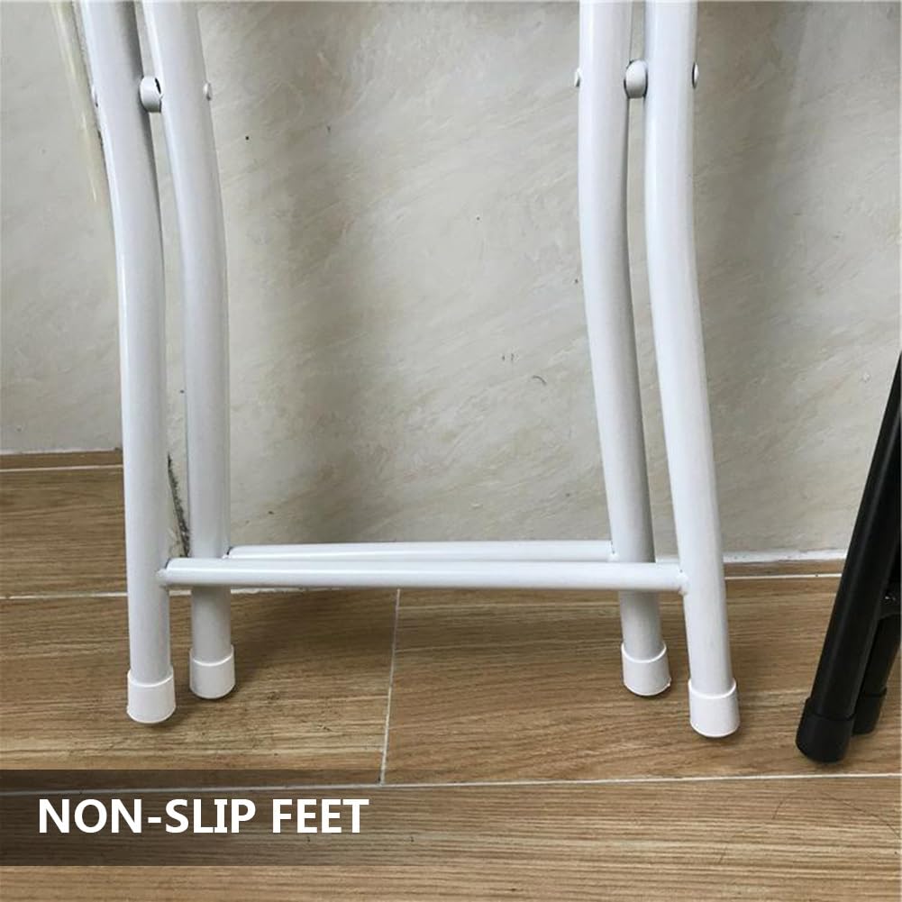 Square Foldable Counter Height Stool with Backrest P7244