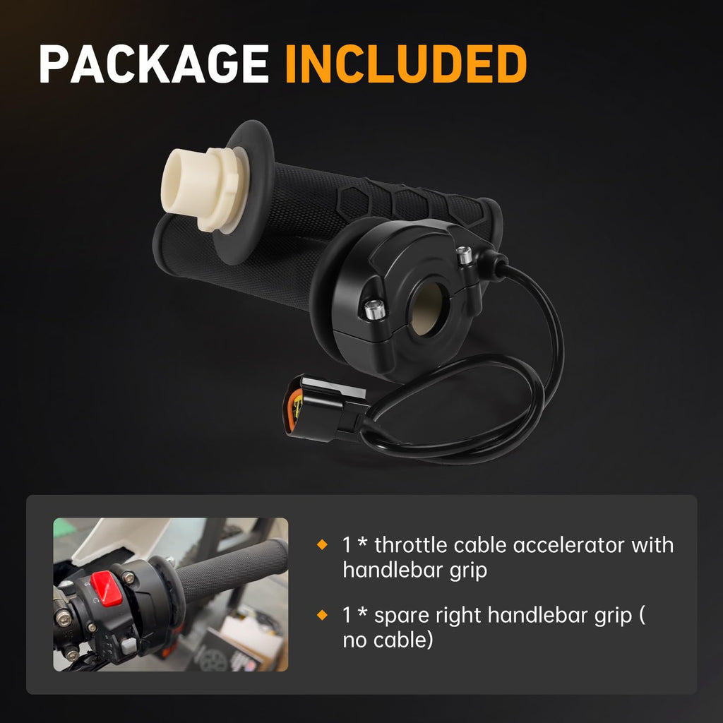 Electric Throttle Handle Assembly with Cable and Spare Right Handlebar Grip Q494