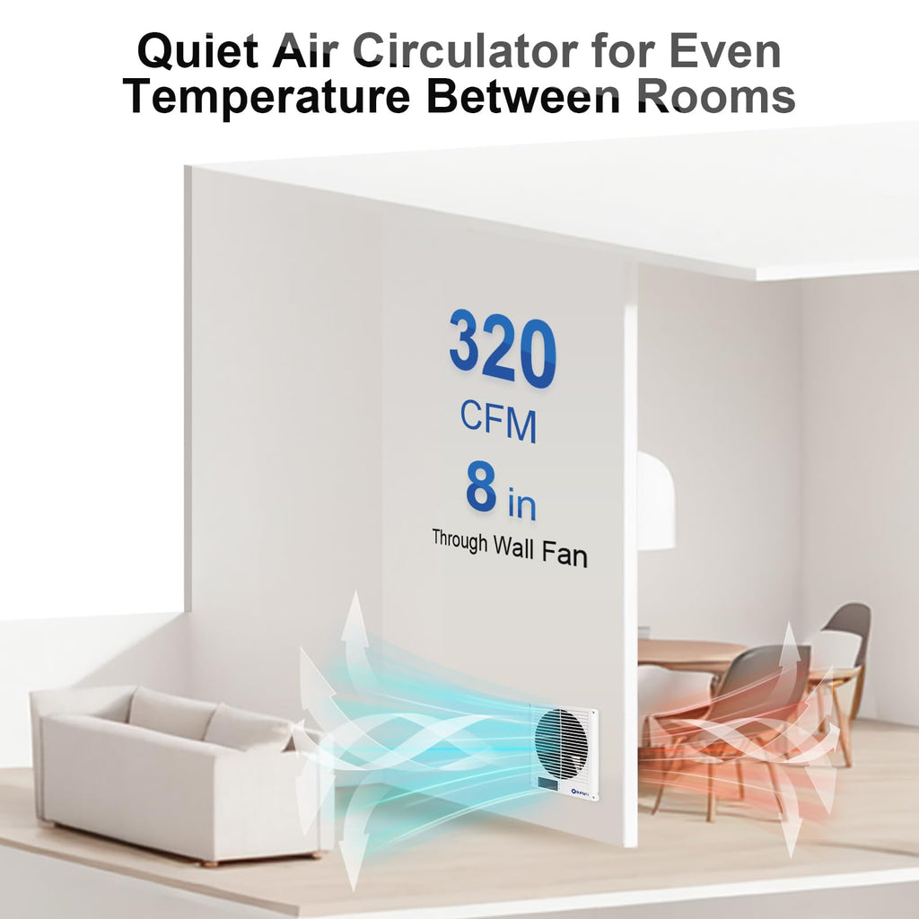 8" Reversible Through Wall Fan with Remote S74687