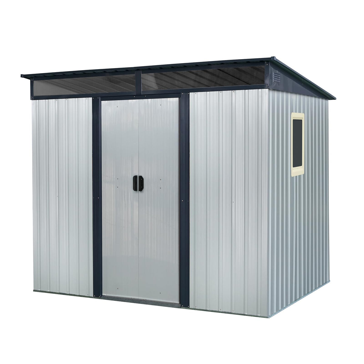 8 x 6 FT Metal Storage Shed with Lockable Sliding Doors L6494