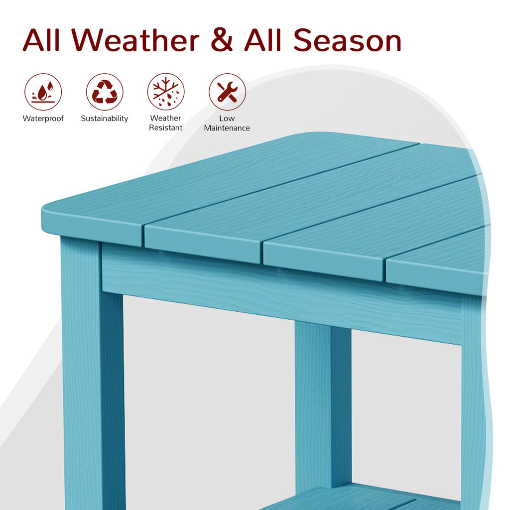 Turquoise Rectangular Outdoor Side Table A987