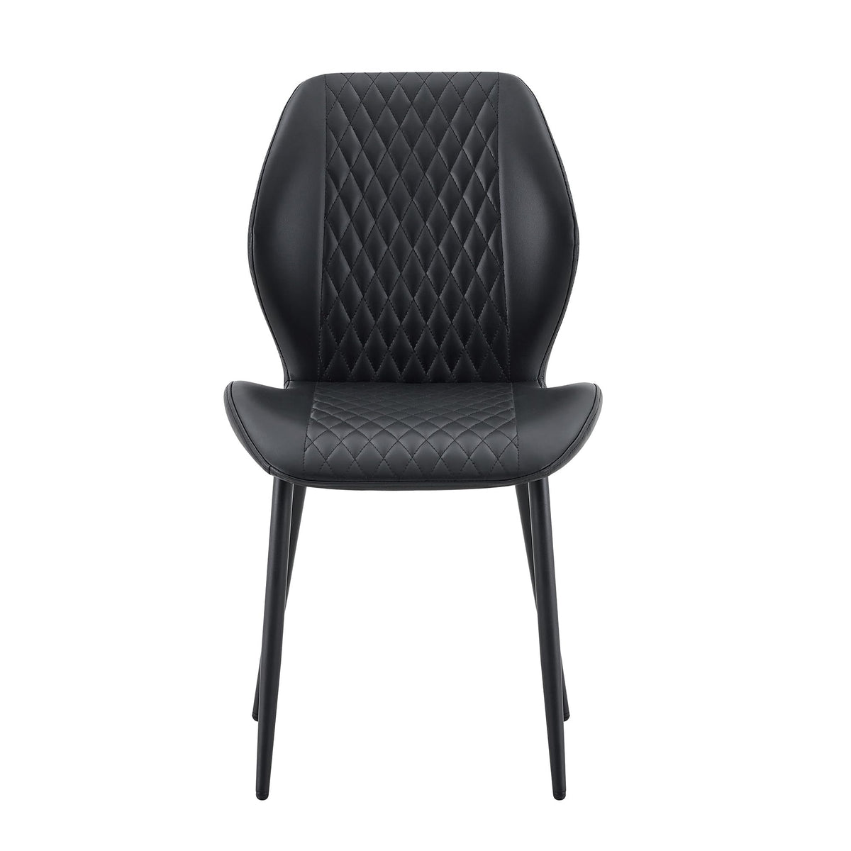 Set of 4 Black Upholstered Dining Chairs W351