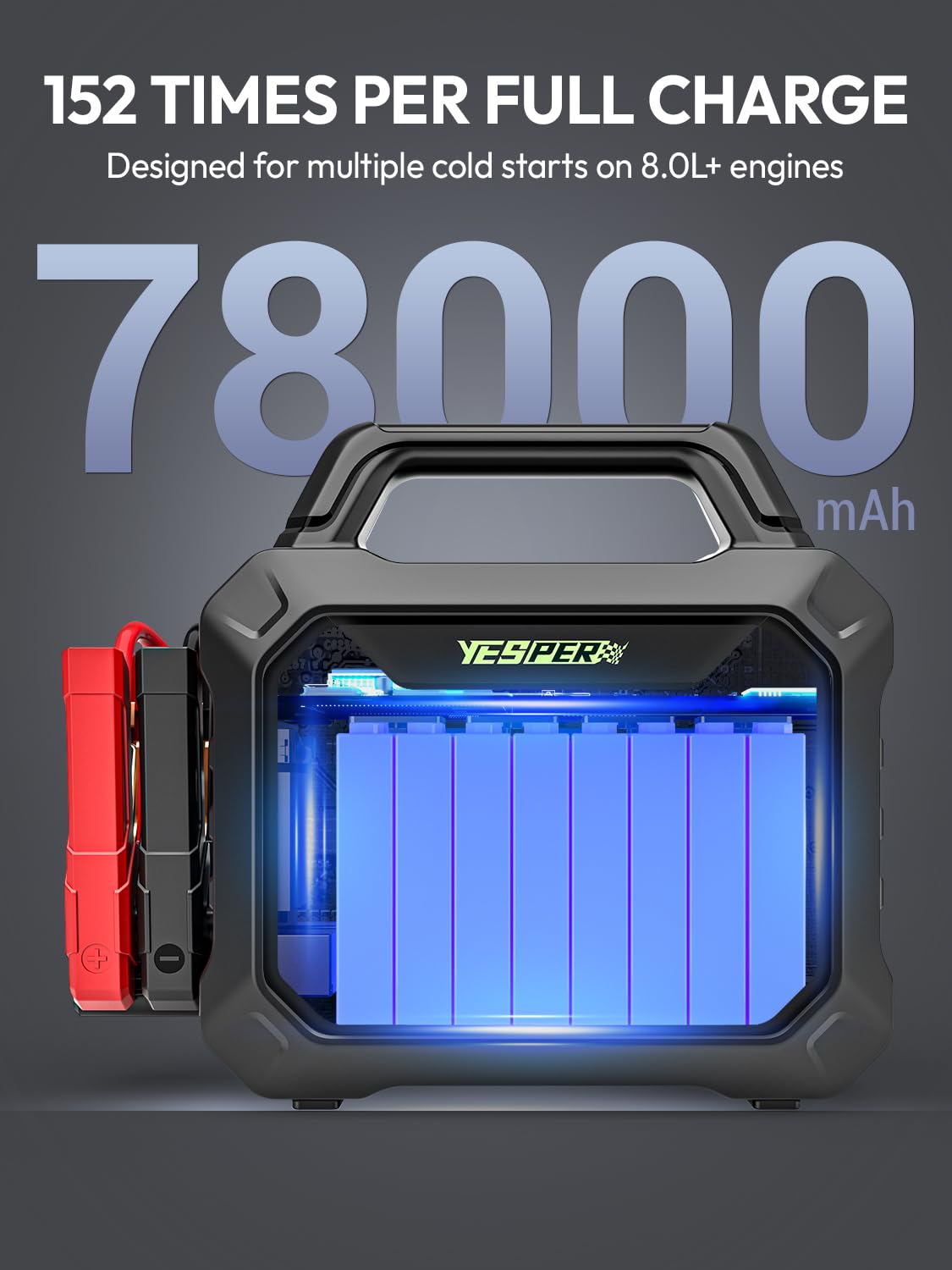78000mAh Heavy Duty Jump Starter 6000A B816