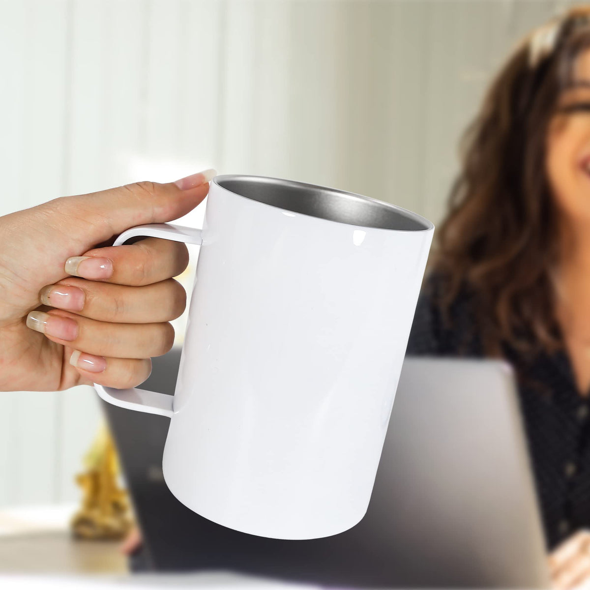 16oz Stainless Steel Sublimation Mug with Lid, 4 Pack O19299