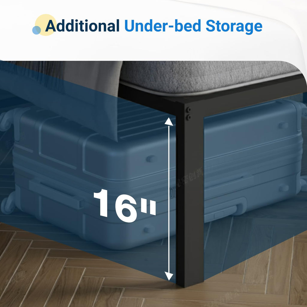 18 Inch Full Size Metal Platform Bed Frame with Headboard Z50467
