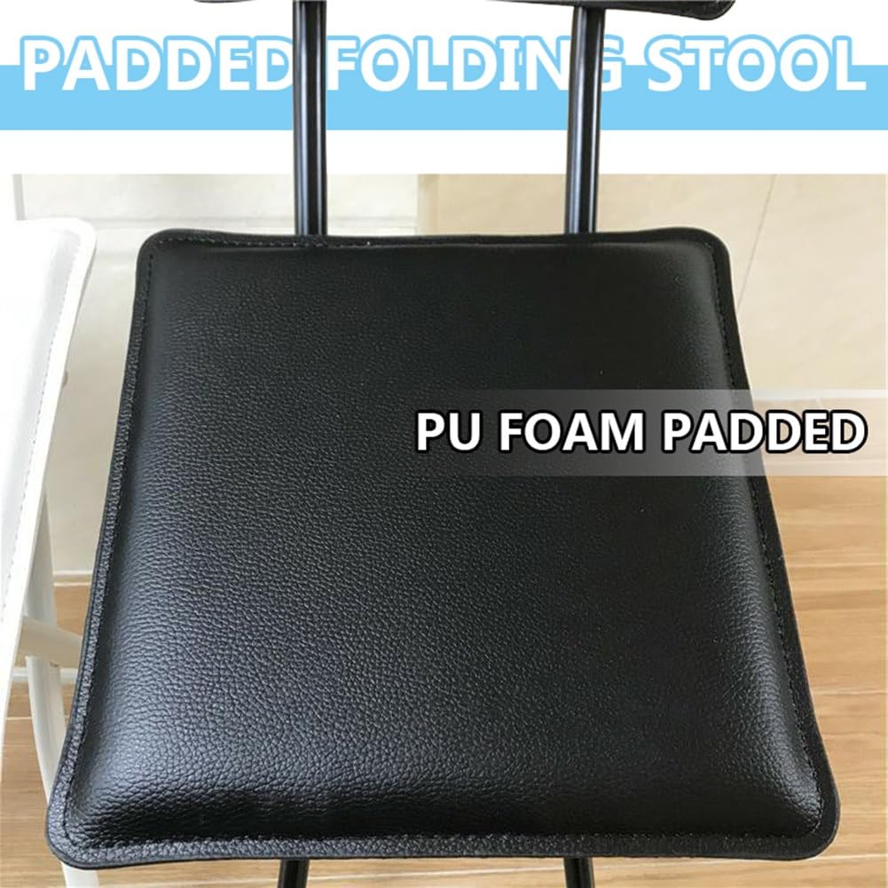 Square Foldable Counter Height Stool with Backrest P7244