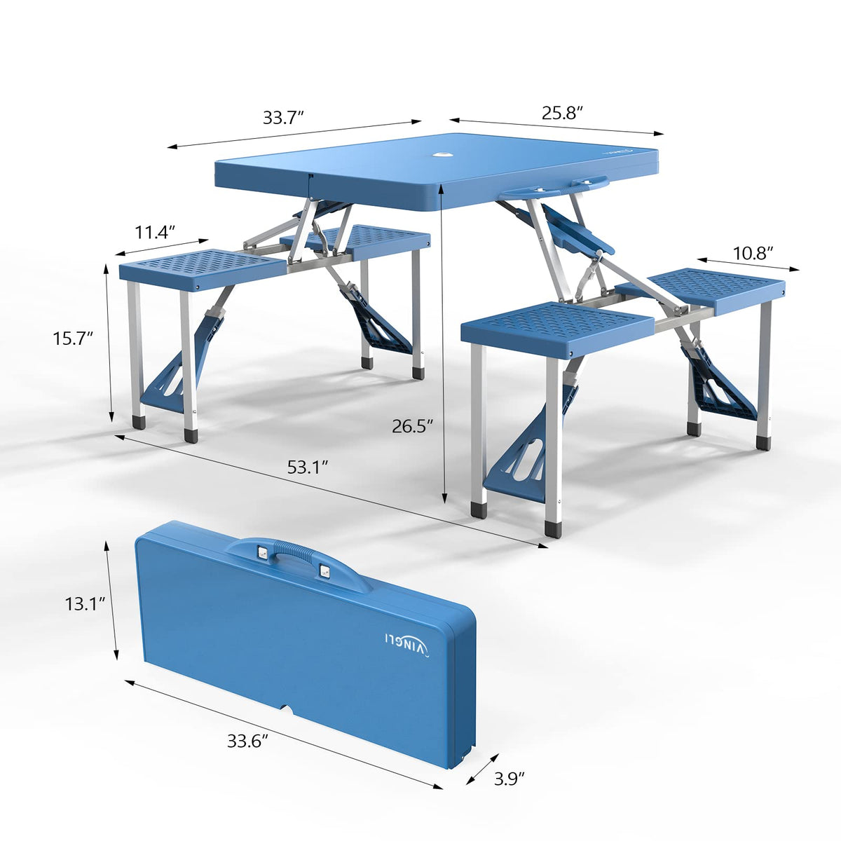 4 Ft Folding Picnic Table Set with 4 Seats X630