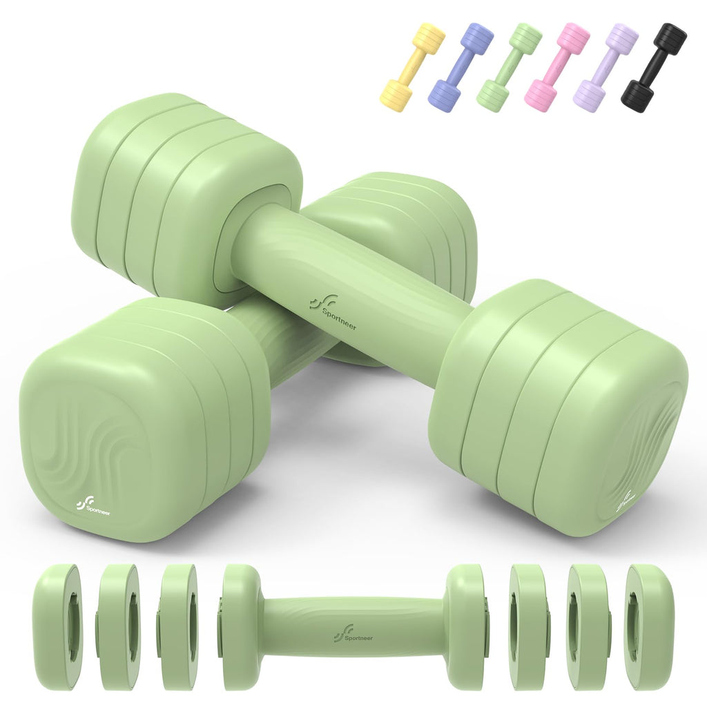 Adjustable Dumbbell Set of 2, 4 in 1 Free Weights with Soft Rubber Handle T13519