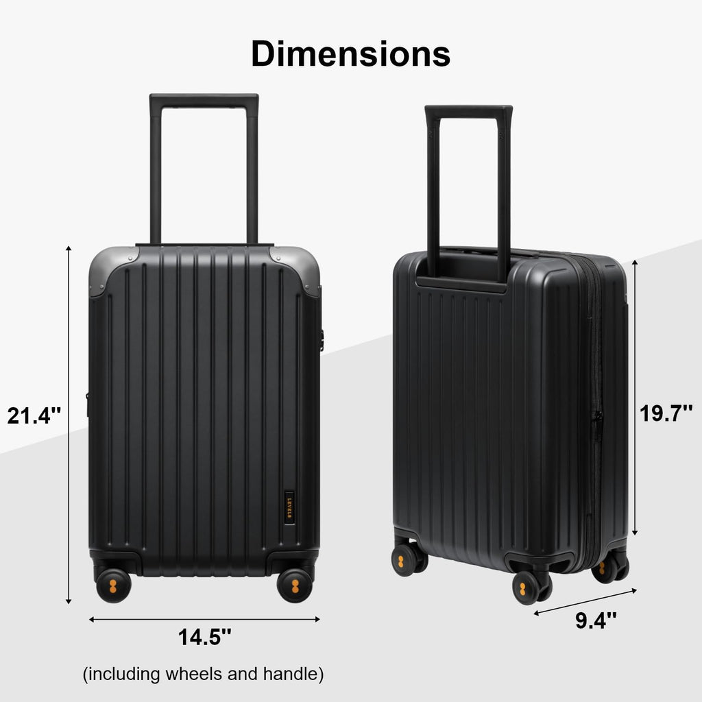 Expandable Hardside Carry on Luggage Black E46812