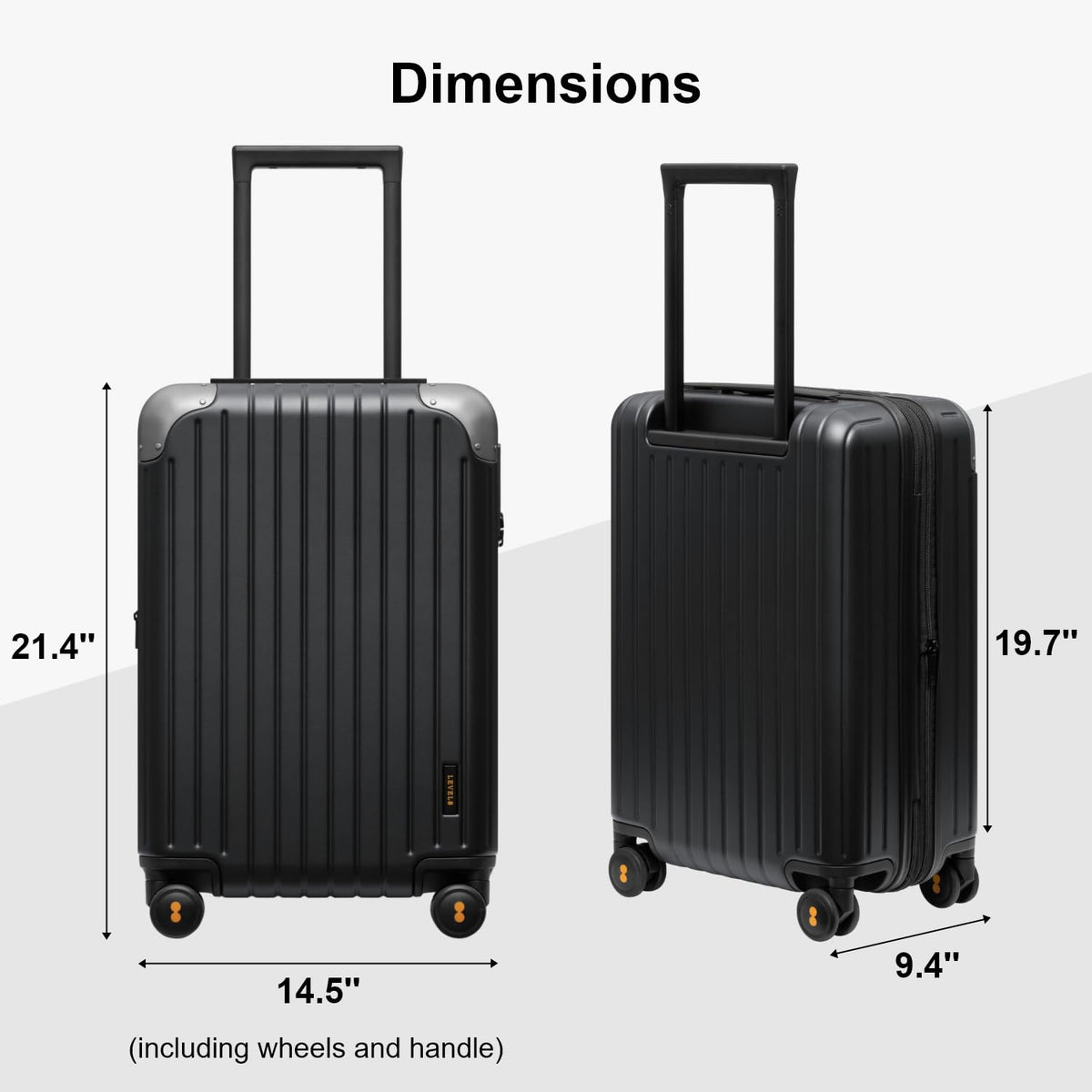 Expandable Hardside Carry on Luggage Black E46812