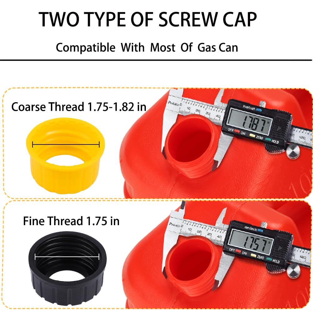 Gas Can Spout Replacement Kit with Gasket Vent Cap Pack of 3 M6103