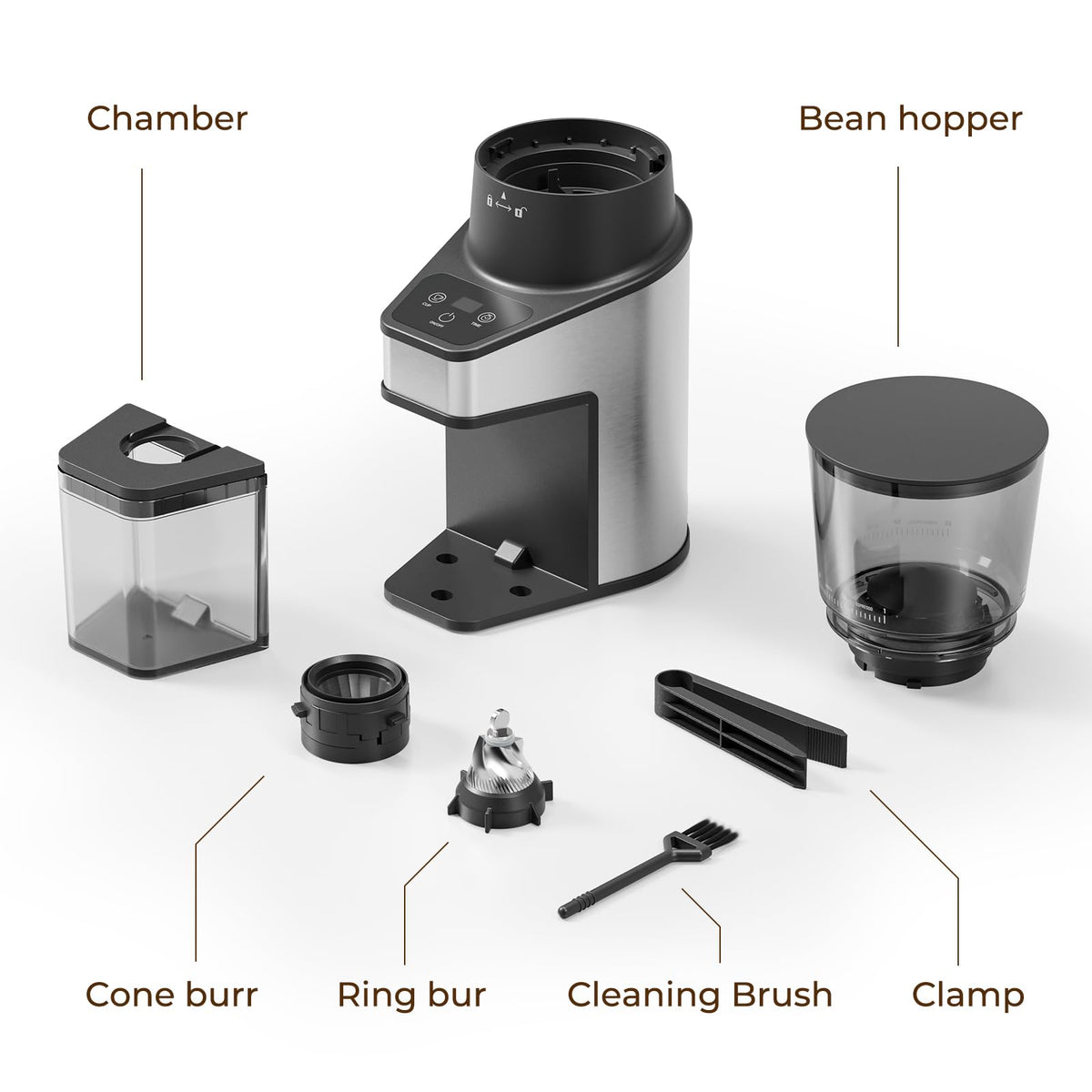 Conical Burr Coffee Grinder, 60 Settings, Black U2966