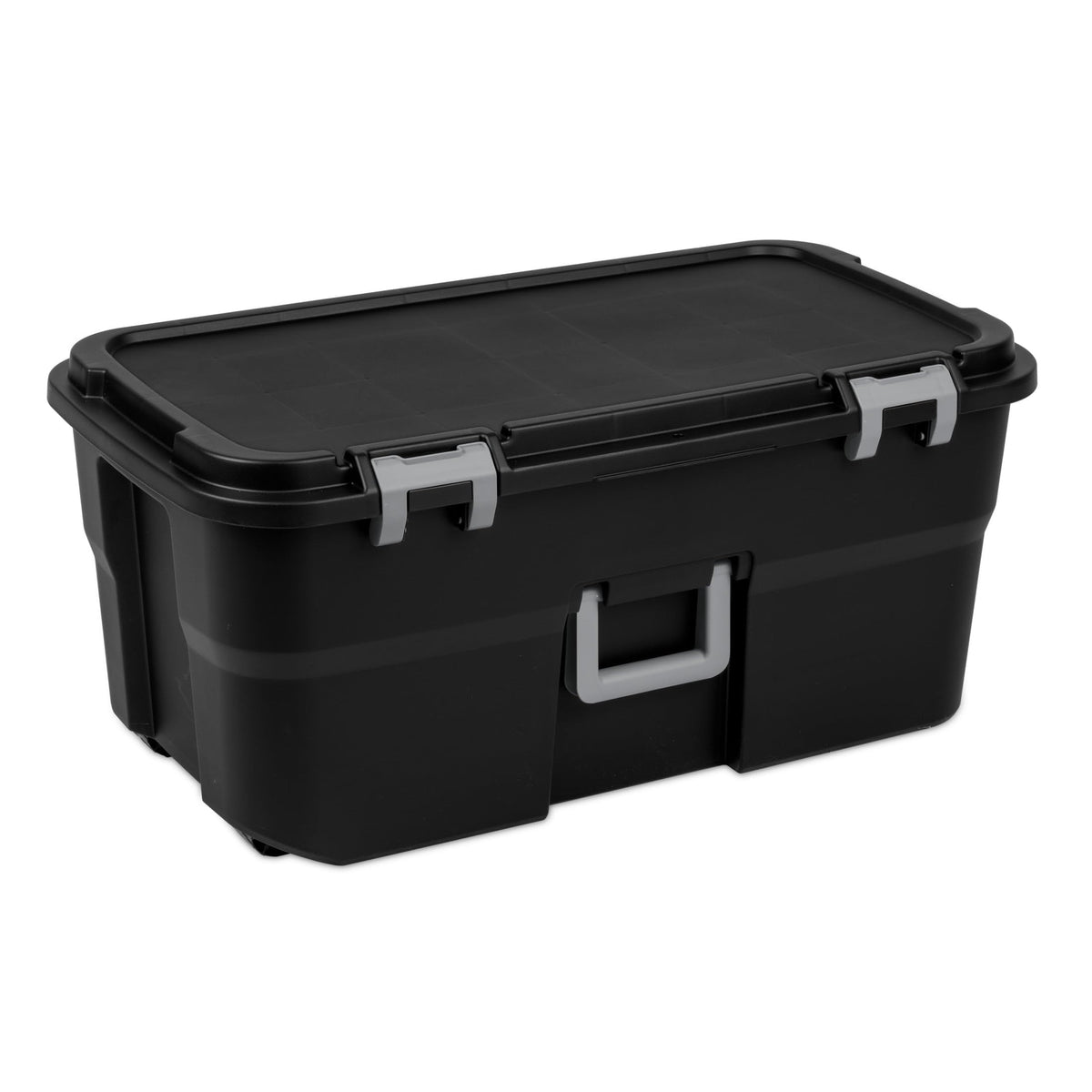 22 Gallon Wheeled Lockable Plastic Storage Footlocker W633187