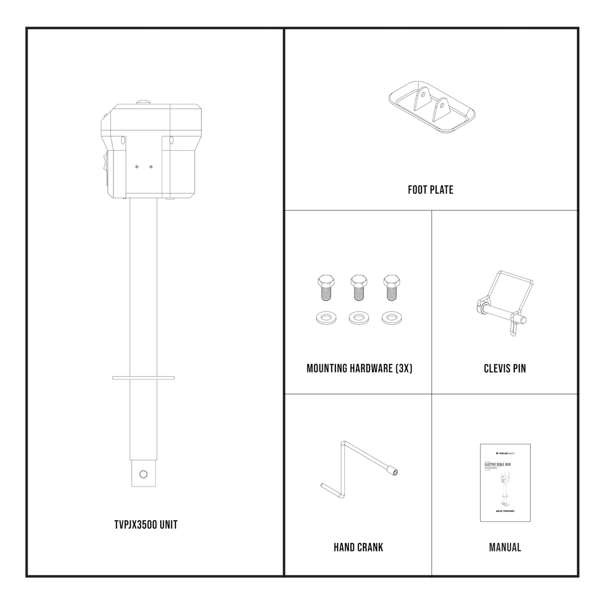 Electric Trailer Jack with Tongue Weight Scale, 3,500 LB Lift Capacity W35577
