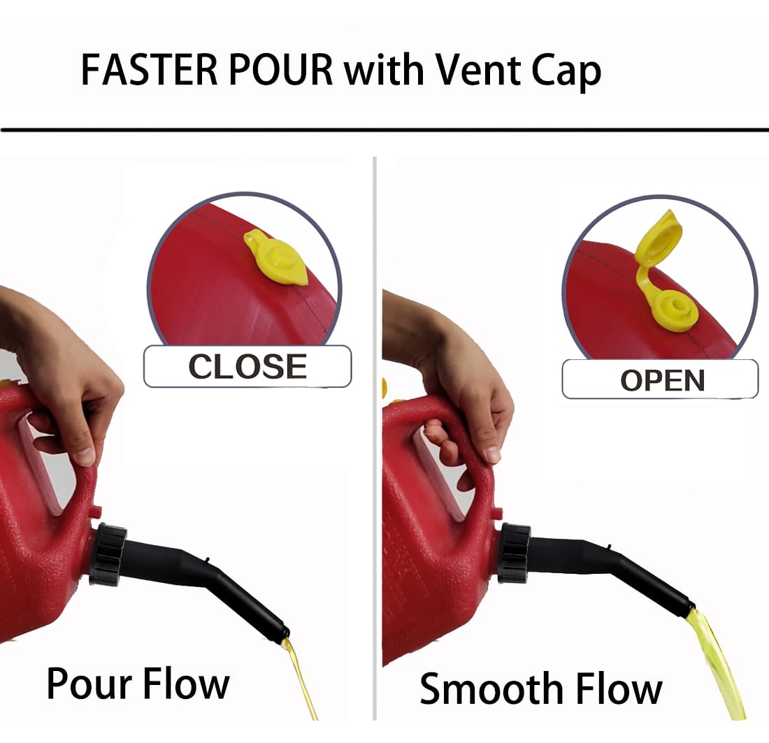 Gas Can Spout Replacement Kit with Gasket Vent Cap Pack of 3 M6103