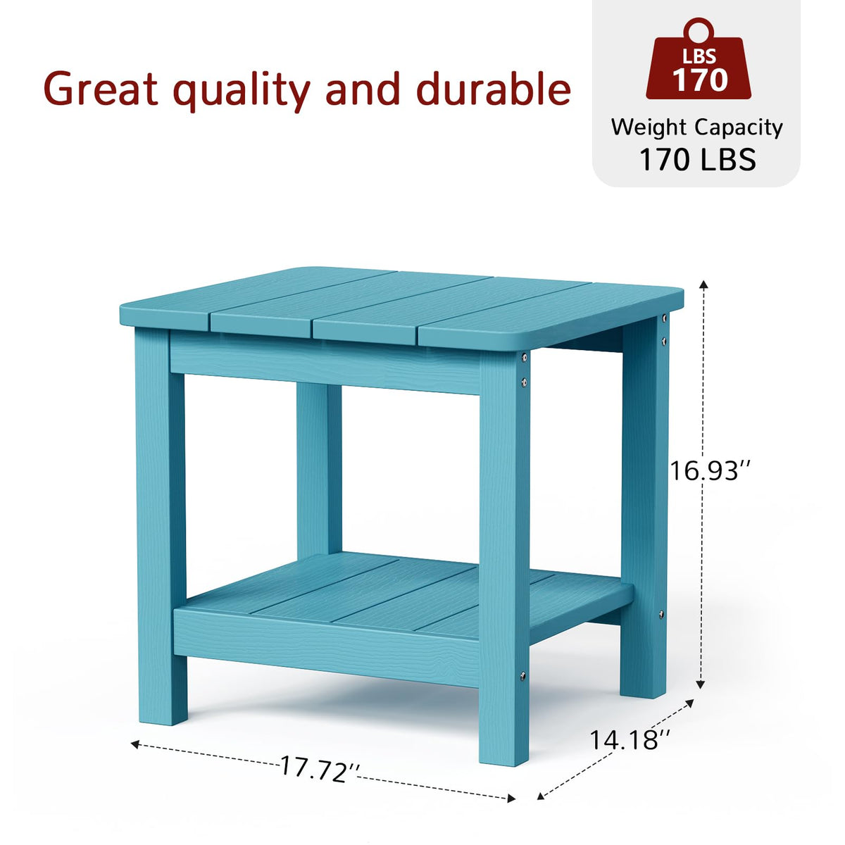 Turquoise Rectangular Outdoor Side Table A987