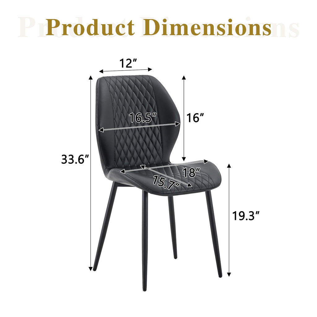 Set of 4 Black Upholstered Dining Chairs W351