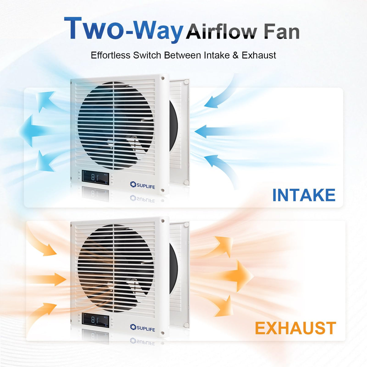 8" Reversible Through Wall Fan with Remote S74687